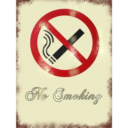 SECO Retro No Smoking Sign, Printed on Metal VS001